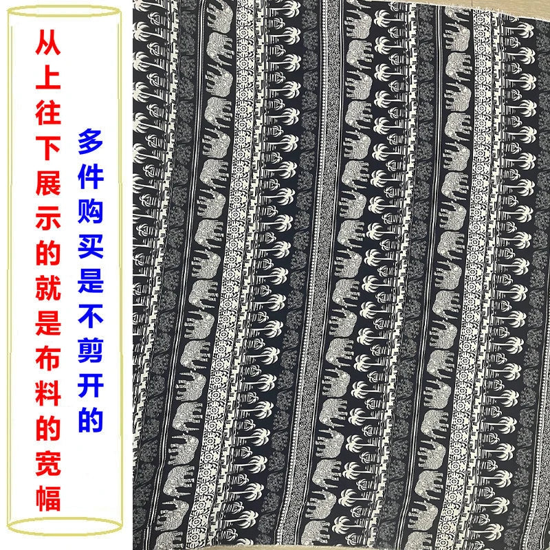 Summer Printed Rayon Fabric Soft Comfortable By The Meter for Women\'s Dress Shirts Diy Sewing Cloth Flowers Breathable Green