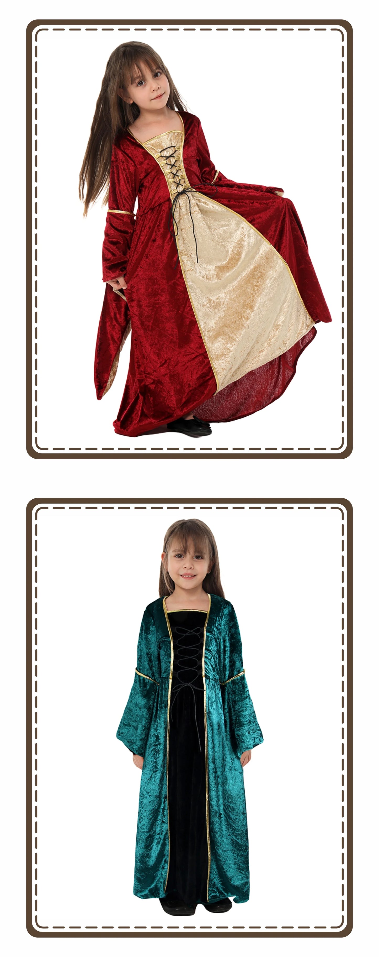 Renaissance Dress for Women Irish Medieval Dresses Victorian Female Costumes Halloween Cosplay Costume Masquerade Party Outf # 1