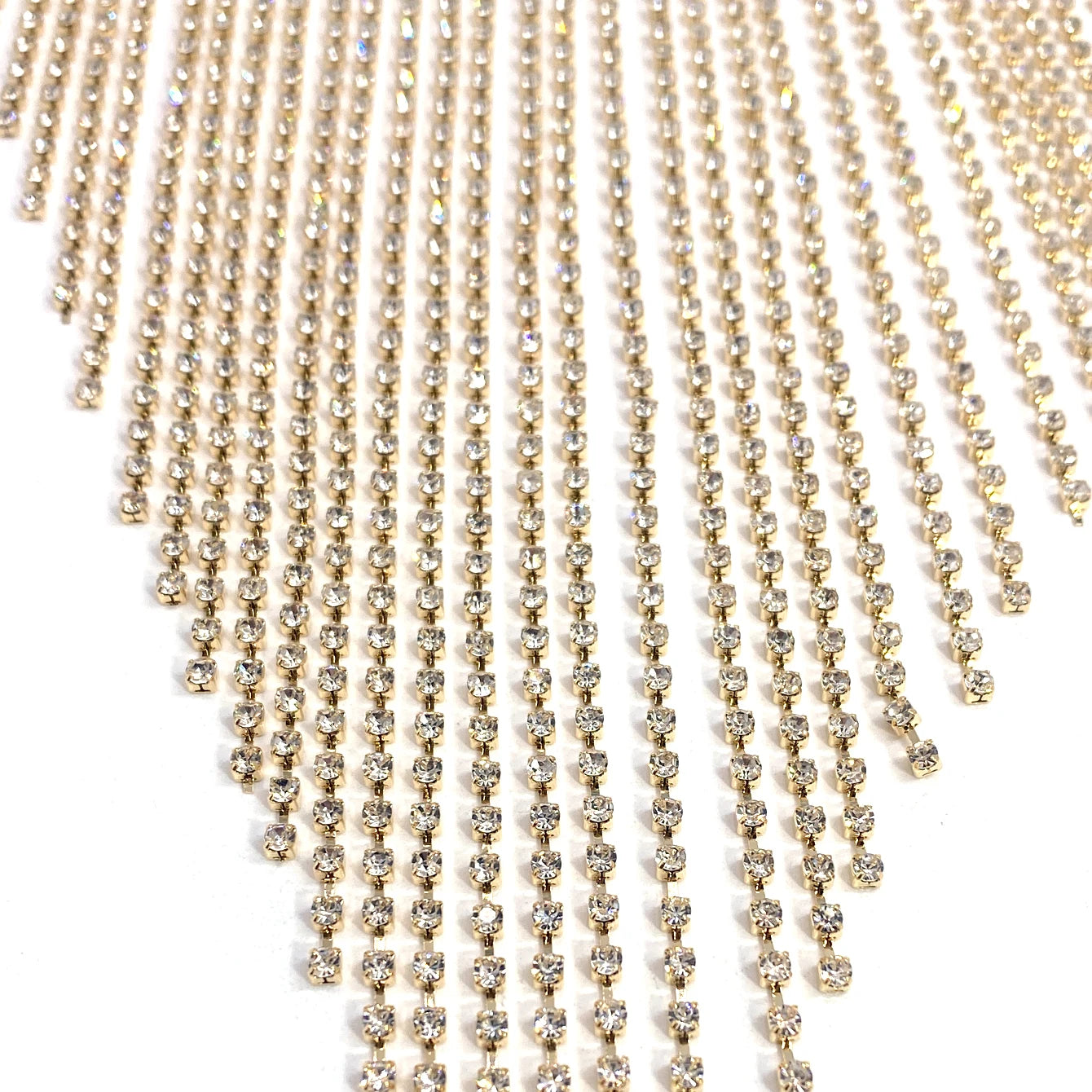 1PC Luxury Long Tassel Necklace Full of Rhinestone Ladies Crystal Necklace Banquet Party Wedding