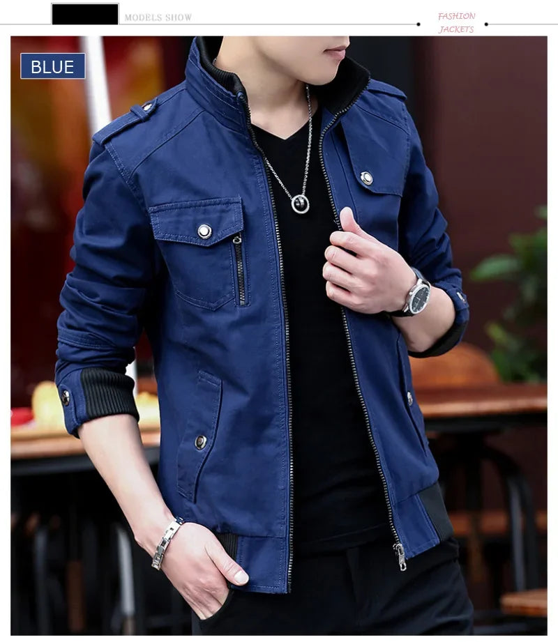 mens cargo jackets New Fashion bomber jacket mens wear simple British style Warm Windproof Jacket and coat baseball jacket male