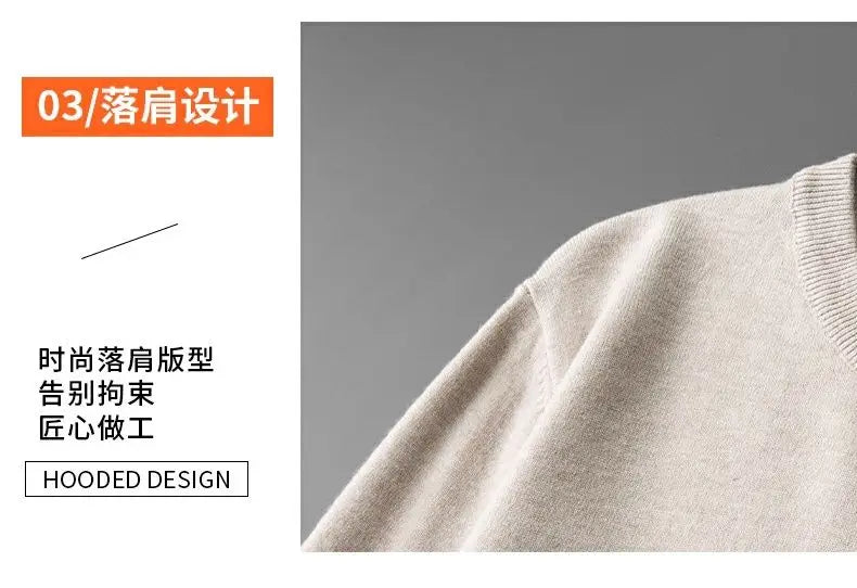 Sweater Men's Young Knitted Solid Color Casual Pullover Round Neck Sweaters