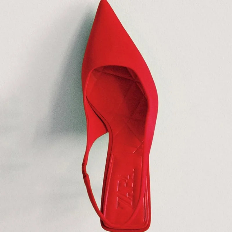 Ladies Shoes 2024 High Quality Slip on Women's Pumps Autumn Pointed Toe Solid Fashion Shallow Mouth High Heels