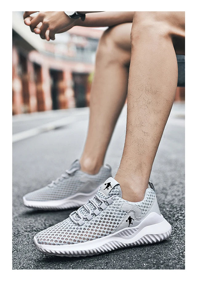 Men Sneakers Lightwhite Breathable Running Shoes for Men Mesh Summer Lace-Up Outdoor Walking Shoe Zapatillas De Deporte