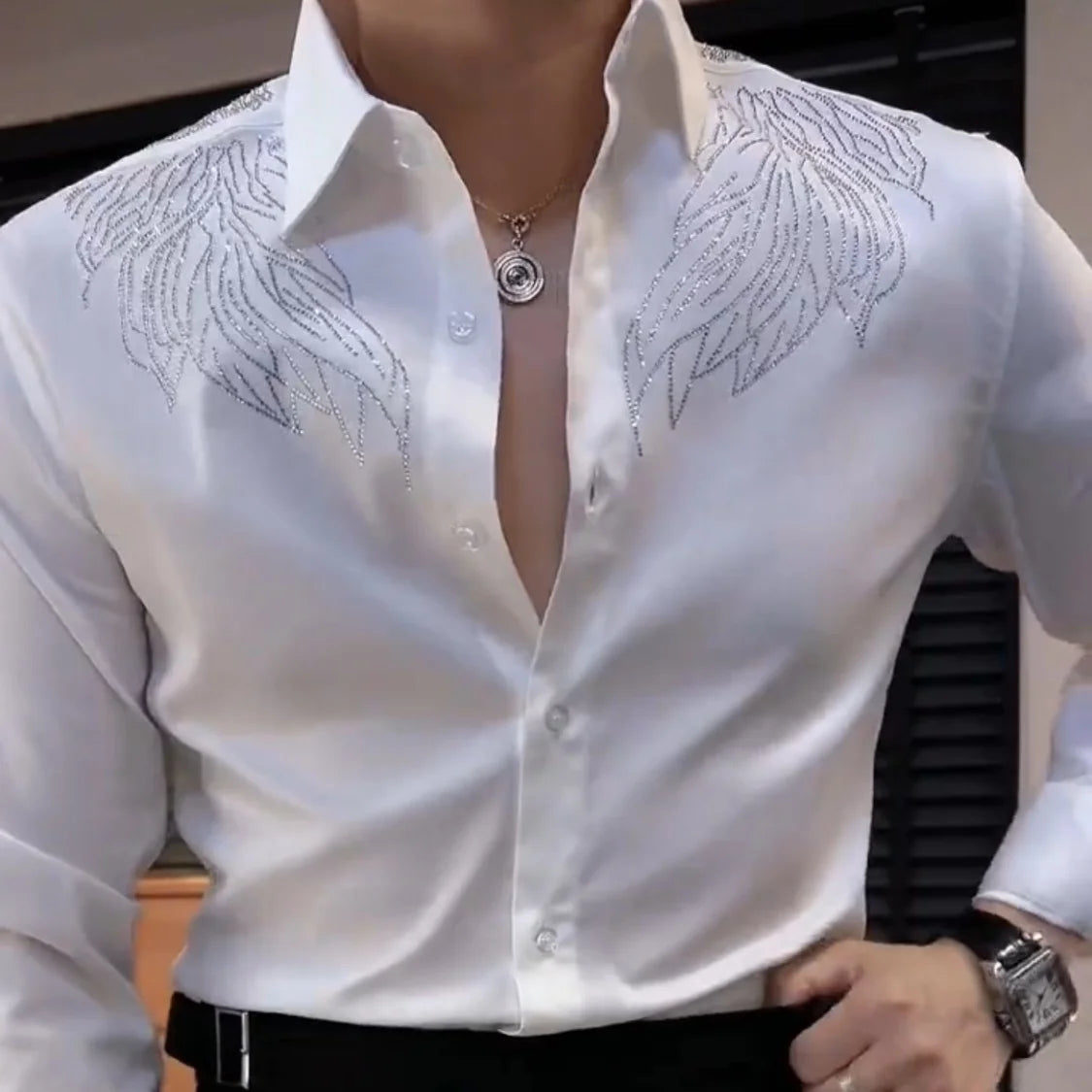 Advanced and Craftsmanship Men's Shirt 2023 New Style Yapi Gentleman Handsome Charm Maillard Western Style Shirt