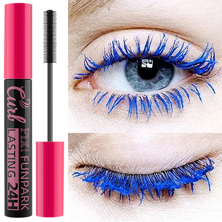 9 Color Mascara Thick Curl Waterproof  Natural Eyelash  Long Lasting Blue White Green Pink Black Eye Makeup Korean cosmetics