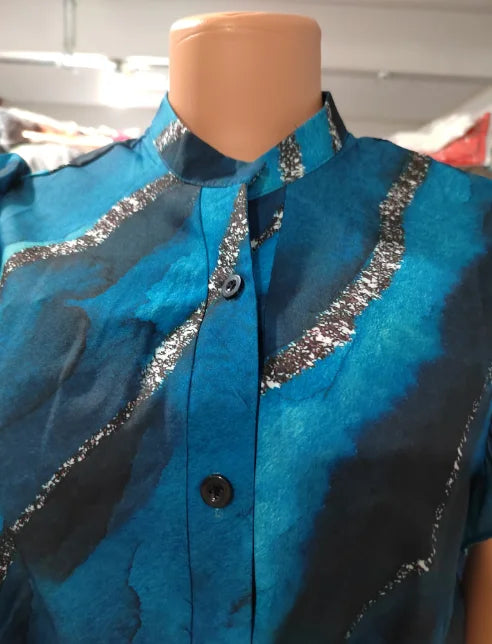 Women's Pant Set 2023 Summer Fashion Geometric Print Ruffle Sleeve Top and Pants Set with Belt Elegant Office Suit