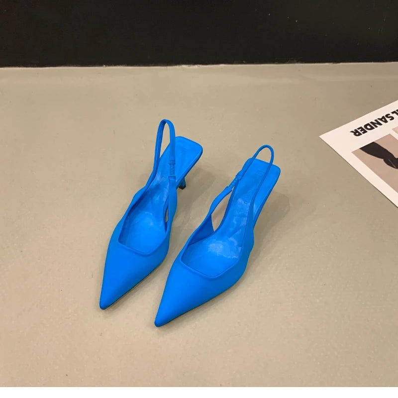 Ladies Shoes 2024 High Quality Slip on Women's Pumps Autumn Pointed Toe Solid Fashion Shallow Mouth High Heels