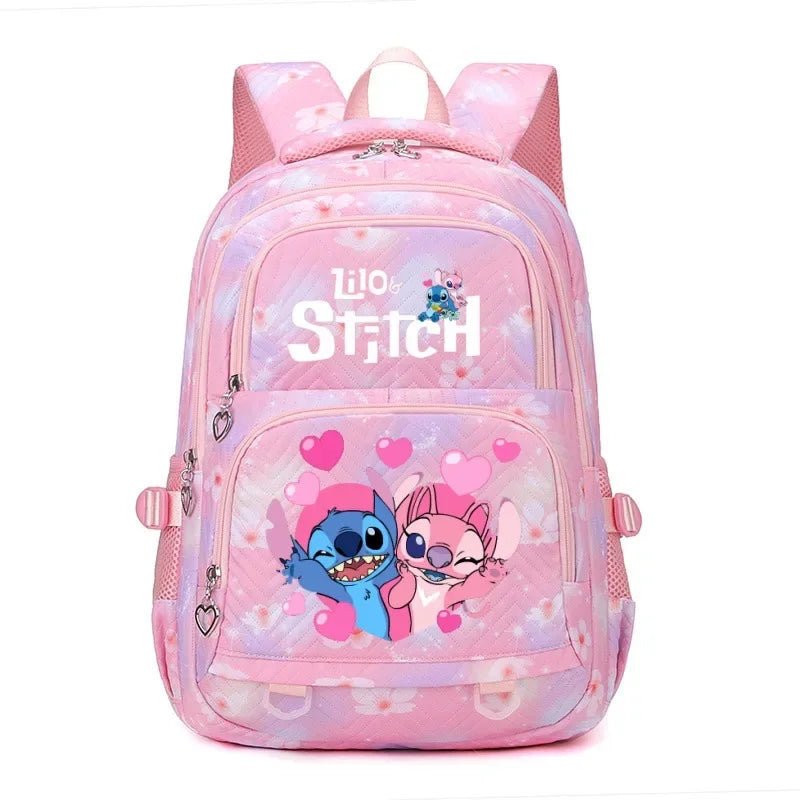 Large Capacity Stitch Backpack, Anime Printed Daypack, Lightweight Schoolbag, Casual Travel Commute Knapsack for Women and Girls