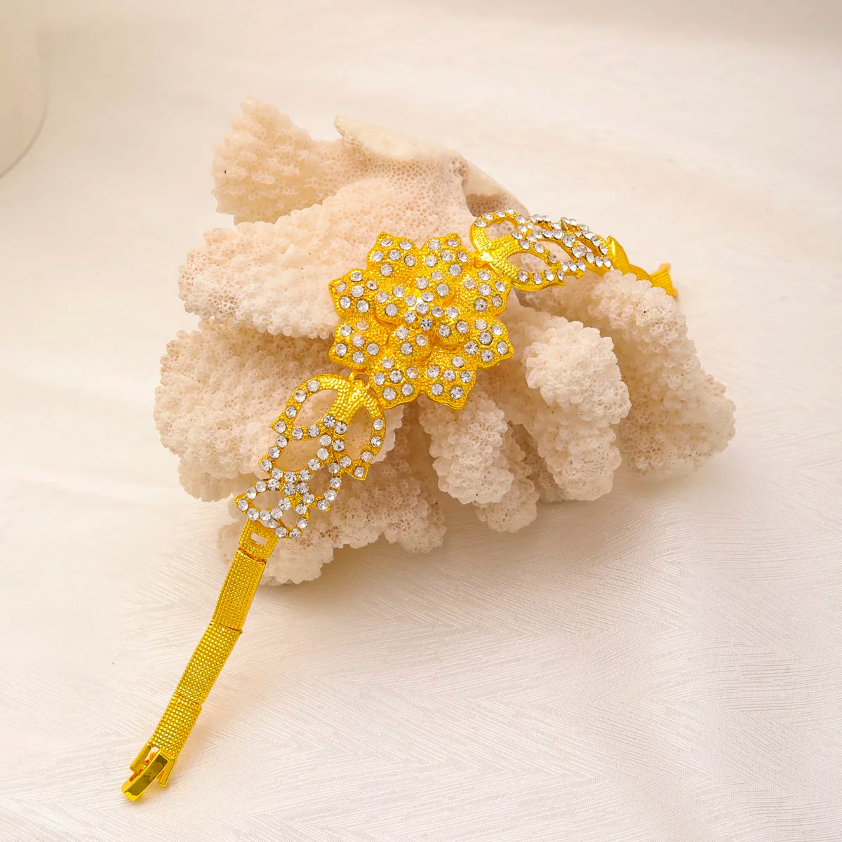 Liffly Dubai Jewelry Set for Women 24K Gold Plated Luxury Flower Necklace Earrings Bracelet Bridal Jewellery Wedding Party