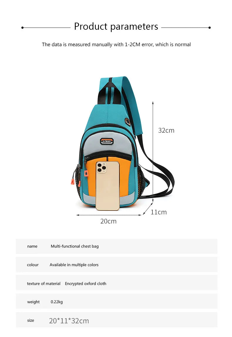 Chest Bag For Men And Women Can Be Worn With One Shoulder And Two Shoulder Crossbody Multifunctional Backpack. Fashion Chest Bag