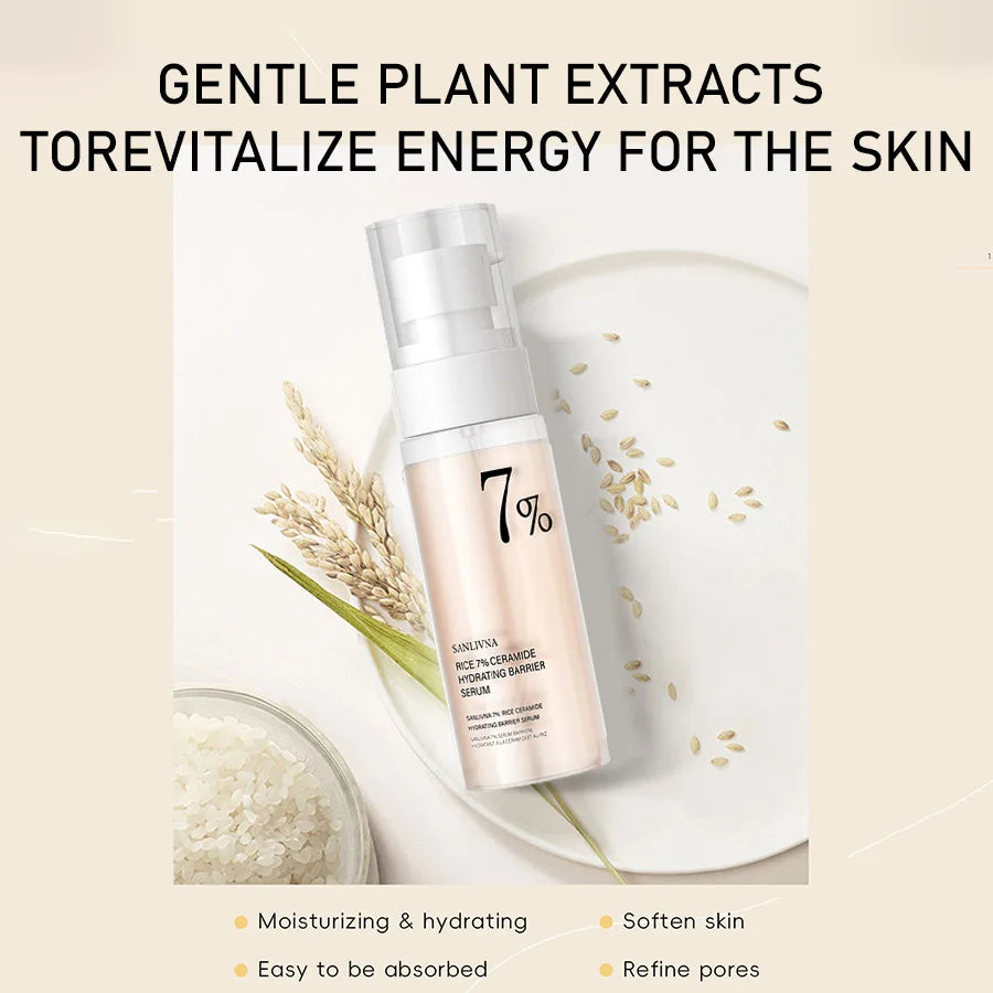Rice Toner 70% Rice Extract Serum with Niacinamide, Rice Cleansing Foam, Deep Cleansing, Moisturizer for Dry Skin, Skin Care Set