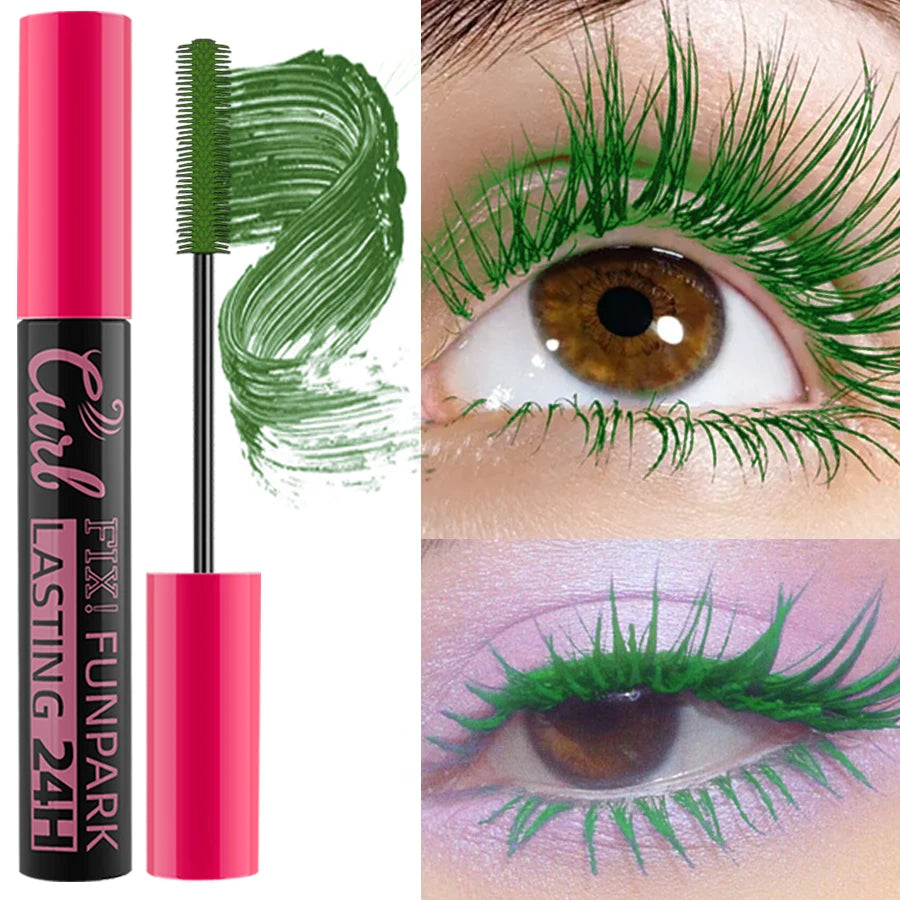 9 Color Mascara Thick Curl Waterproof  Natural Eyelash  Long Lasting Blue White Green Pink Black Eye Makeup Korean cosmetics