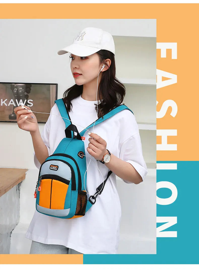 Chest Bag For Men And Women Can Be Worn With One Shoulder And Two Shoulder Crossbody Multifunctional Backpack. Fashion Chest Bag