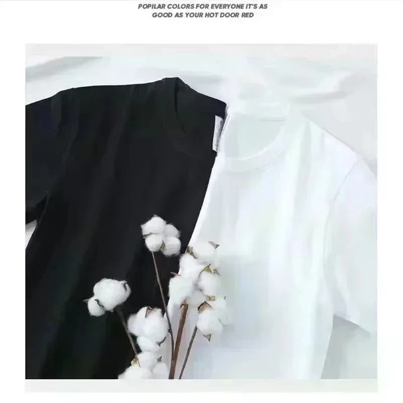 2025 New All-Season Comfort Women's Printed Cotton T-Shirt - Casual Crew Casual Street Clothing Women's Fashion Top T-Shirt