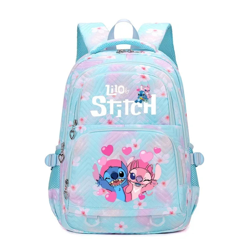 Large Capacity Stitch Backpack, Anime Printed Daypack, Lightweight Schoolbag, Casual Travel Commute Knapsack for Women and Girls