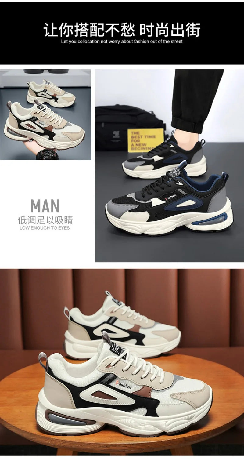 2025 Trendy Sneakers for Men Shoes Summer Outdoor Wear-Resistant Casual Sports Skateboard Shoes Fashion Breathable Shoes