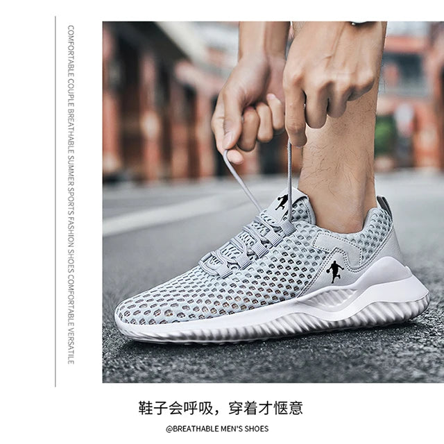 Men Sneakers Lightwhite Breathable Running Shoes for Men Mesh Summer Lace-Up Outdoor Walking Shoe Zapatillas De Deporte