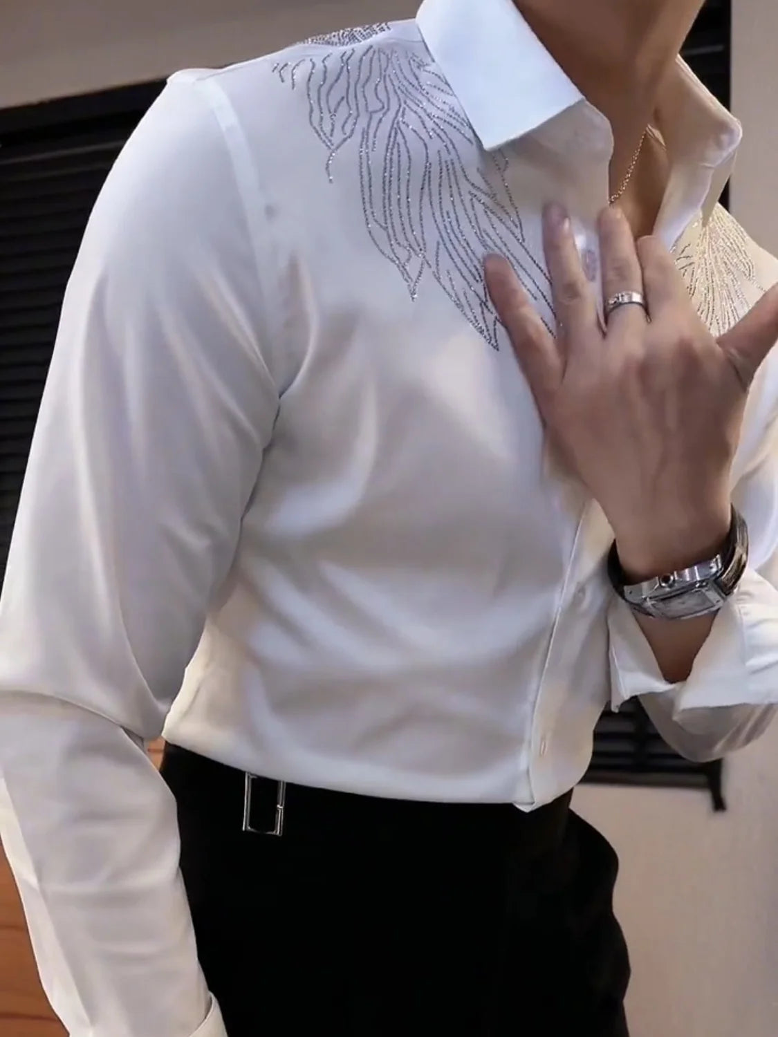 Advanced and Craftsmanship Men's Shirt 2023 New Style Yapi Gentleman Handsome Charm Maillard Western Style Shirt