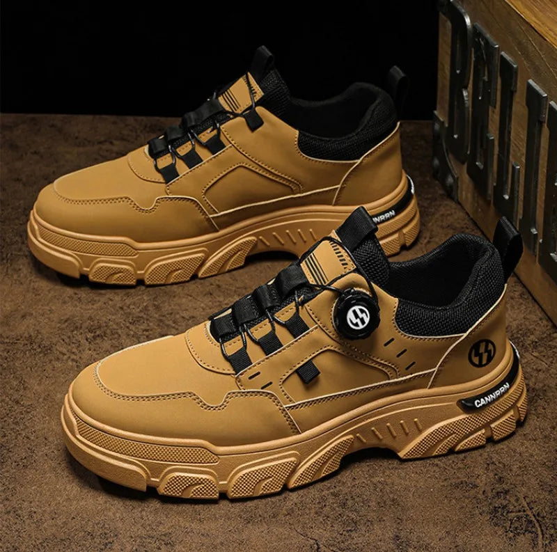 Sneakers Man Spring Trend Hot Sale Comfort Soft Soled Casual Shoes for Fashion Rotating Button Male Work Boots Zapatillas Hombre