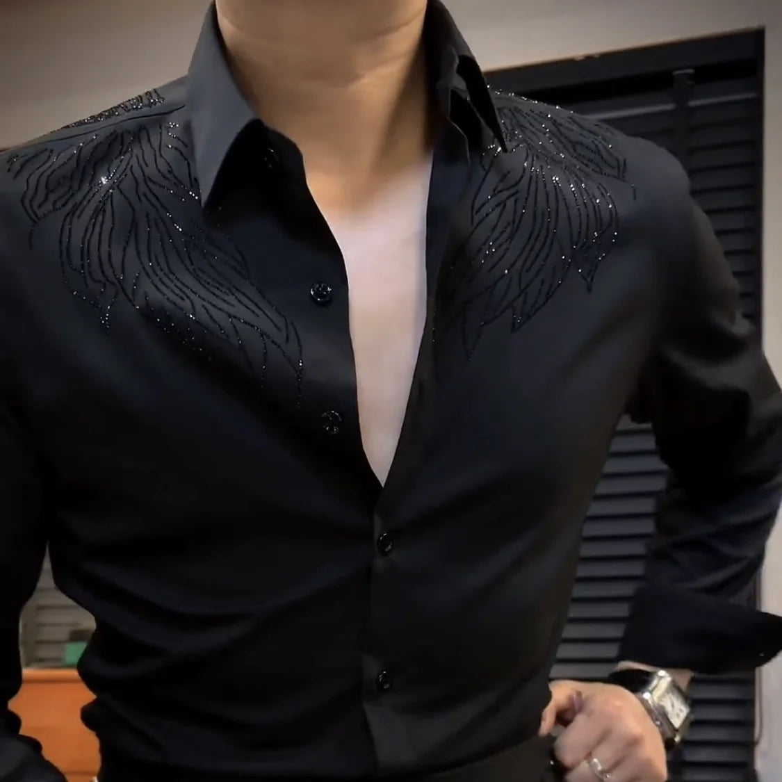 Advanced and Craftsmanship Men's Shirt 2023 New Style Yapi Gentleman Handsome Charm Maillard Western Style Shirt