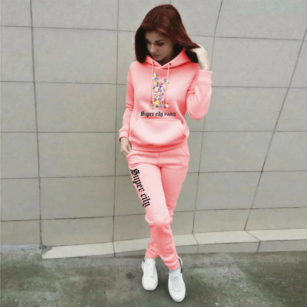 Women's Sets Hoodies Pants 2pcs Suit Aesthetic Sports Jogging Home Outdoor Fashion High quality Clothes Women Tracksuit Winter