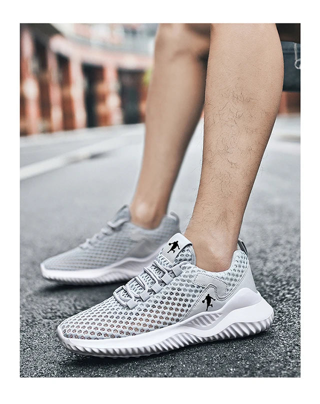 Men Sneakers Lightwhite Breathable Running Shoes for Men Mesh Summer Lace-Up Outdoor Walking Shoe Zapatillas De Deporte
