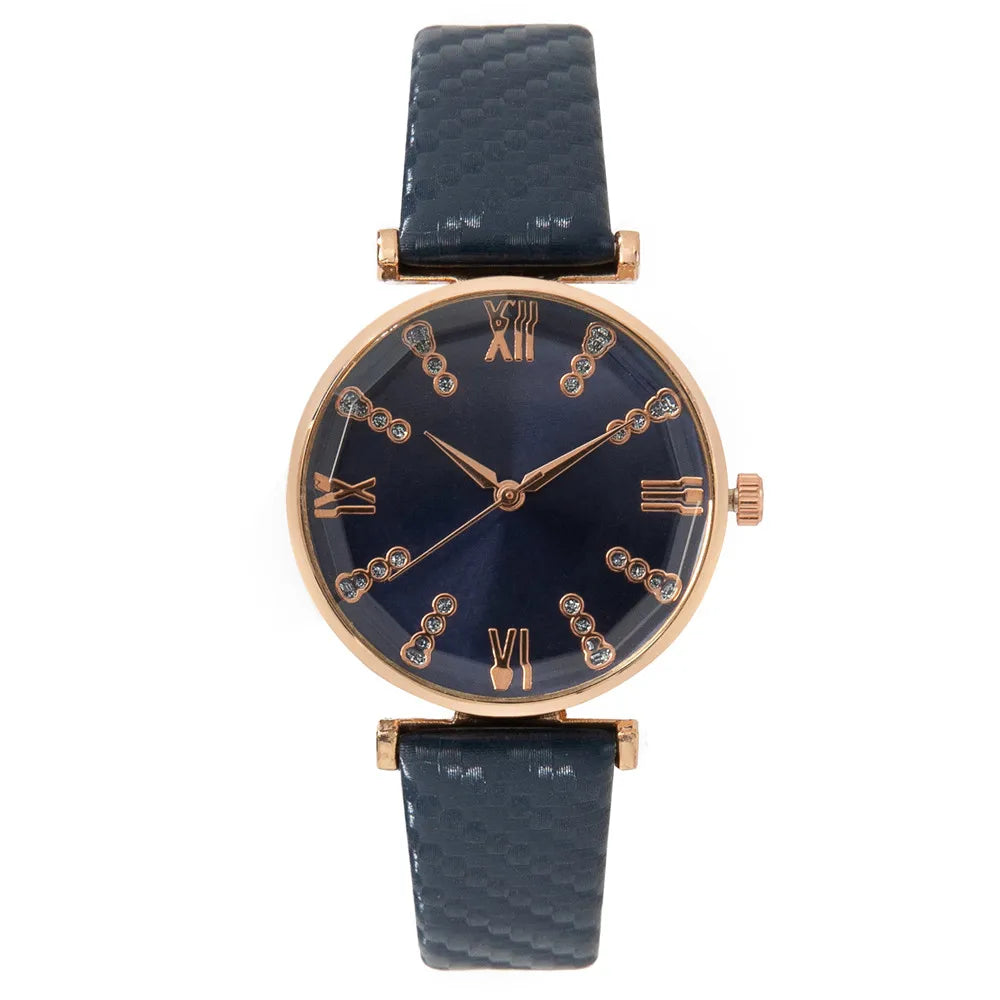 Luxury Ladies Brand Diamond Roman Design Lady Watches Dress Quartz Watch Fashion Green Leather Strap Women Wristwatches