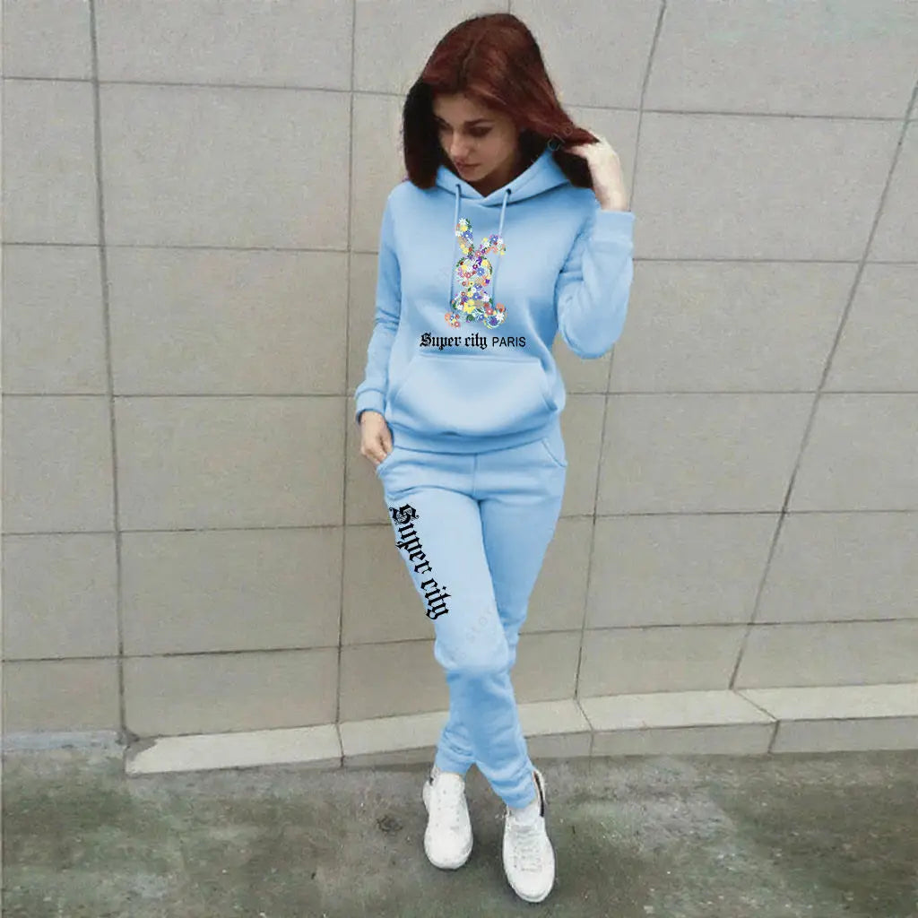 Women's Sets Hoodies Pants 2pcs Suit Aesthetic Sports Jogging Home Outdoor Fashion High quality Clothes Women Tracksuit Winter