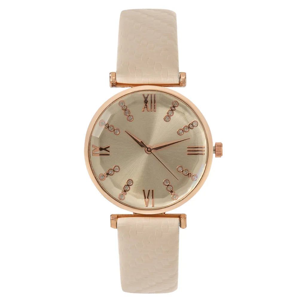 Luxury Ladies Brand Diamond Roman Design Lady Watches Dress Quartz Watch Fashion Green Leather Strap Women Wristwatches