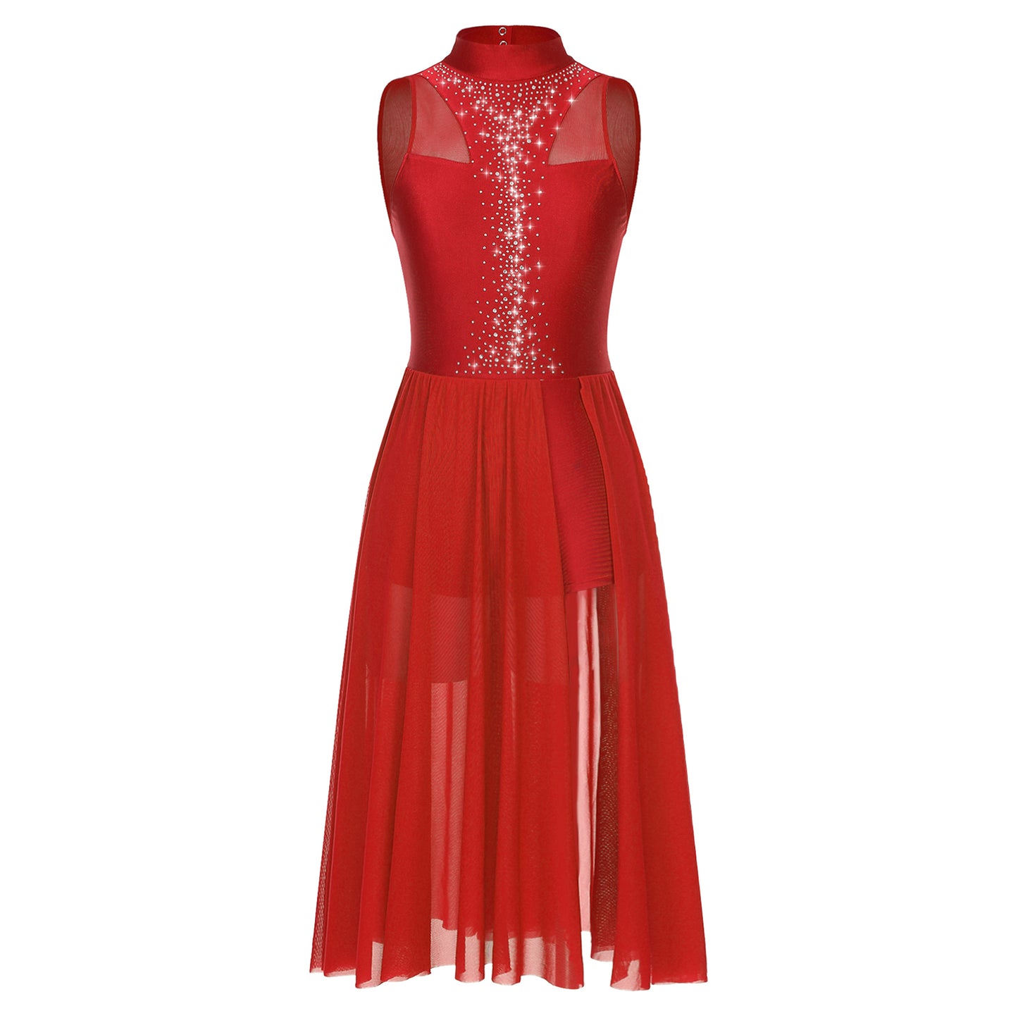 Womens Lyrical Dance Long Dress Cutout Back Full Length Overlay Leotard Costume Lady Latin Rumba Tango Maxi Dress Dancewear