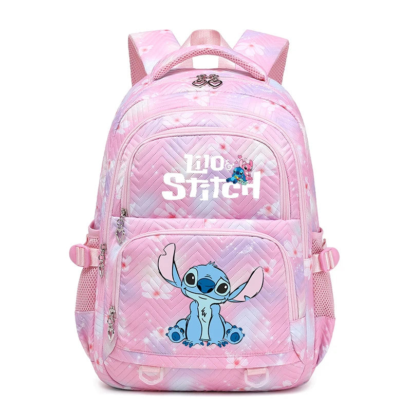 Large Capacity Stitch Backpack, Anime Printed Daypack, Lightweight Schoolbag, Casual Travel Commute Knapsack for Women and Girls