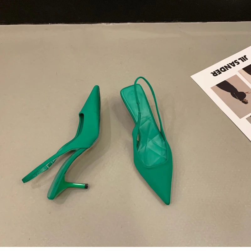 Ladies Shoes 2024 High Quality Slip on Women's Pumps Autumn Pointed Toe Solid Fashion Shallow Mouth High Heels